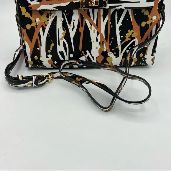 Splattered Paint Design Mini Bag Satchel Purse - Picture 6 of 6